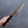 Seisuke AUS10 Mirror Crossed Bunka 180mm Black Pakka wood Handle - Japanny - Best Japanese Knife