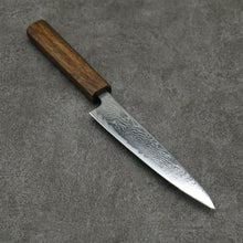  Seisuke Nami AUS10 Mirrored Finish Damascus Petty-Utility 150mm Oak Handle - Japanny - Best Japanese Knife