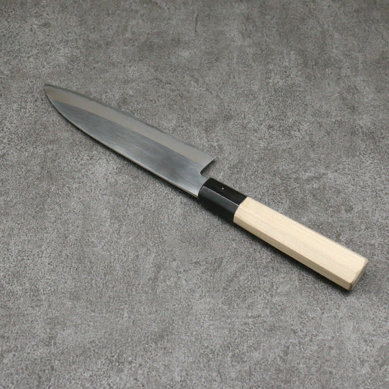Minamoto Akitada White Steel No.2 Kasumitogi Santoku 180mm Magnolia Handle - Japanny - Best Japanese Knife
