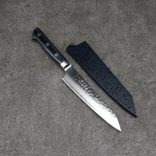  Seisuke Aotsuchi AUS10 Hammered Kiritsuke Petty-Utility 145mm Navy blue Pakka wood Handle with Sheath - Japanny - Best Japanese Knife