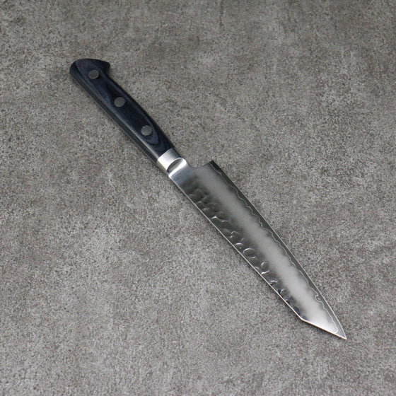 Seisuke Aotsuchi AUS10 Hammered Kiritsuke Petty-Utility 145mm Navy blue Pakka wood Handle - Japanny - Best Japanese Knife
