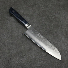  Seisuke Aonashi AUS10 3 Layer Nashiji Santoku 170mm Navy blue Pakka wood Handle - Japanny - Best Japanese Knife