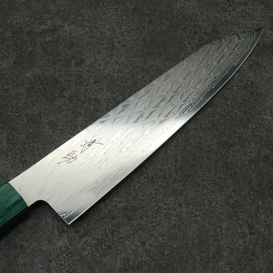 Seisuke AUS10 Mirror Crossed Kiritsuke Gyuto Japanese Knife 210mm Black Pakka wood Handle - Japanny - Best Japanese Knife