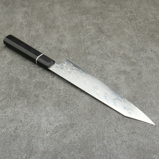 Seisuke AUS10 Mirror Crossed Kiritsuke Gyuto 210mm Black Pakka wood Handle - Japanny - Best Japanese Knife
