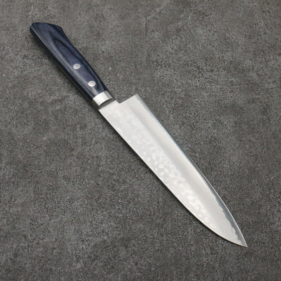 Kunihira Sairyu VG10 Damascus Gyuto 180mm Navy blue Pakka wood Handle - Japanny - Best Japanese Knife