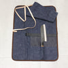 West Japan Tools Knife roll with 3 pockets Cloth Denim  390mm x 510mm - Japanny - Best Japanese Knife