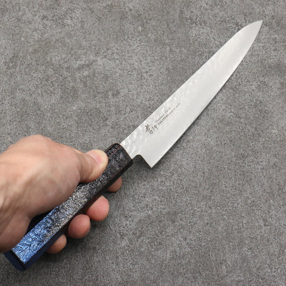 Sakai Takayuki Rinnou VG10 33 Layer Damascus Petty-Utility 180mm Blue Lacquered Handle - Japanny - Best Japanese Knife