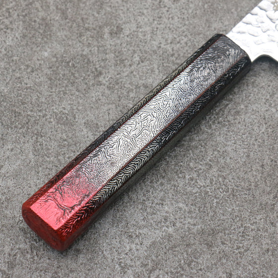 Sakai Takayuki Rinnou VG10 33 Layer Damascus Nakiri 160mm Red Lacquered Handle - Japanny - Best Japanese Knife
