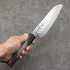Sakai Takayuki Rinnou VG10 33 Layer Damascus Santoku 170mm Red Lacquered Handle - Japanny - Best Japanese Knife