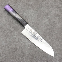  Sakai Takayuki Rinnou VG10 33 Layer Damascus Santoku 170mm Purple Lacquered Handle - Japanny - Best Japanese Knife