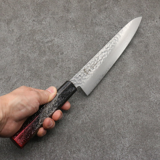 Sakai Takayuki Rinnou VG10 33 Layer Damascus Gyuto 210mm Red Lacquered Handle - Japanny - Best Japanese Knife