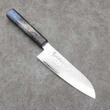  Sakai Takayuki Rinnou VG10 33 Layer Damascus Santoku Japanese Knife 170mm Blue Lacquered Handle - Japanny - Best Japanese Knife