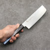 Sakai Takayuki Rinnou VG10 33 Layer Damascus Nakiri 160mm Blue Lacquered Handle - Japanny - Best Japanese Knife