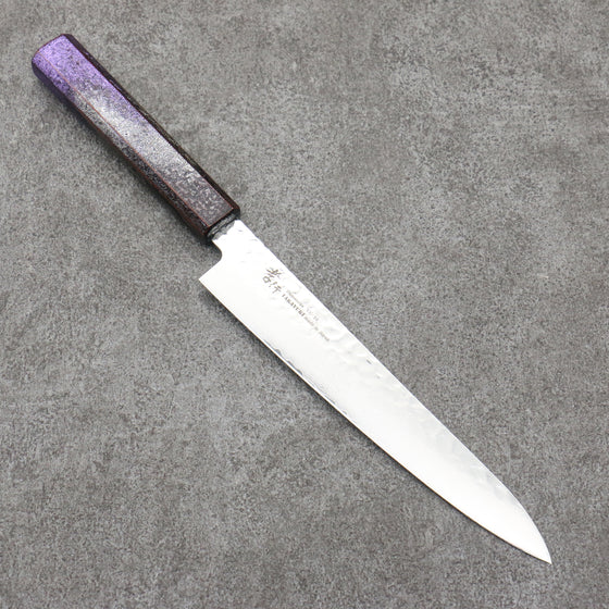 Sakai Takayuki Rinnou VG10 33 Layer Damascus Petty-Utility 180mm Purple Lacquered Handle - Japanny - Best Japanese Knife