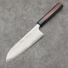  Nao Yamamoto VG10 Black Damascus Santoku 165mm Shitan Handle - Japanny - Best Japanese Knife