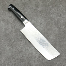  Takeshi Saji SRS13 Hammered Nakiri Japanese Knife 180mm Black Micarta Handle - Japanny - Best Japanese Knife