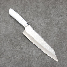  Takeshi Saji SRS13 Hammered Damascus Kiritsuke Gyuto Japanese Knife 180mm White Corian Handle - Japanny - Best Japanese Knife