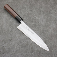  Hideo Kitaoka White Steel No.2 Damascus Mioroshi Deba Japanese Knife 210mm Shitan Handle - Japanny - Best Japanese Knife