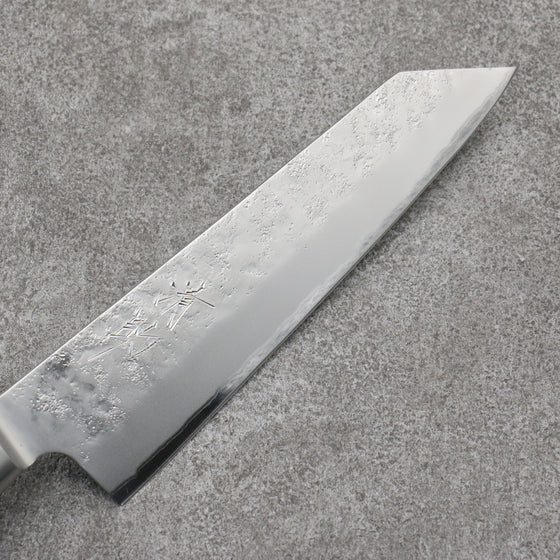 Seisuke Blue Steel No.2 Nashiji Kiritsuke Santoku 195mm Navy blue Pakka wood Handle - Japanny - Best Japanese Knife