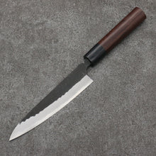  Nao Yamamoto Blue Steel Kurouchi Petty-Utility 135mm Shitan (ferrule: Black Pakka wood) Handle - Japanny - Best Japanese Knife