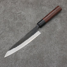  Nao Yamamoto Blue Steel Kurouchi Petty-Utility 160mm Shitan (ferrule: Black Pakka wood) Handle - Japanny - Best Japanese Knife