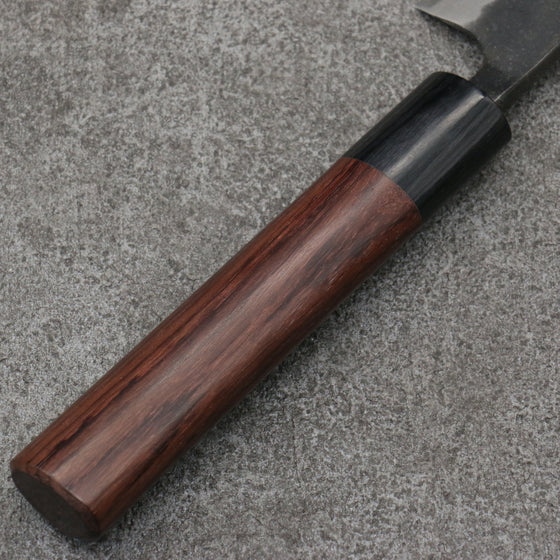 Nao Yamamoto Blue Steel Kurouchi Petty-Utility 160mm Shitan (ferrule: Black Pakka wood) Handle - Japanny - Best Japanese Knife