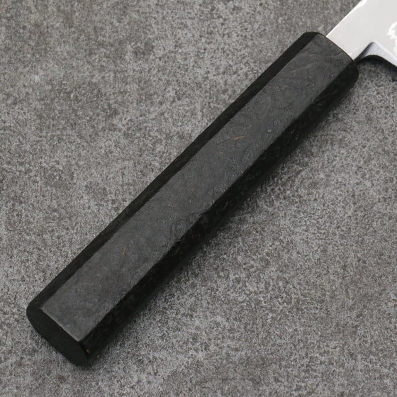 Hideo Kitaoka White Steel No.2 Damascus Mioroshi Deba 240mm Black Washi Wrapped Handle - Japanny - Best Japanese Knife