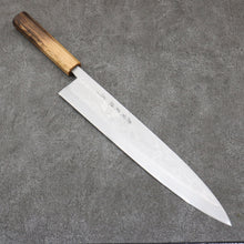  Hideo Kitaoka White Steel No.2 Damascus Mioroshi Deba Japanese Knife 300mm Burnt Oak Handle - Japanny - Best Japanese Knife