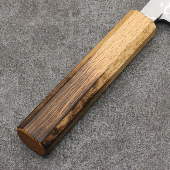 Hideo Kitaoka White Steel No.2 Damascus Mioroshi Deba 300mm Burnt Oak Handle - Japanny - Best Japanese Knife