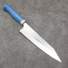  Yoshimi Kato Minamo R2/SG2 Hammered Kiritsuke Gyuto  210mm Western style (blue) Handle