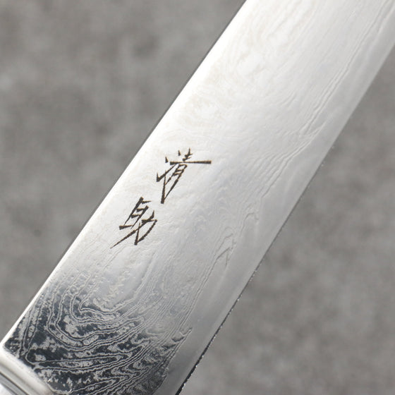 Seisuke Nami AUS10 Mirrored Finish Damascus Sujihiki  240mm Brown Pakka wood Handle - Japanny - Best Japanese Knife