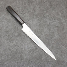  Seisuke Stainless Steel Bread Slicer  240mm Ebony Wood Handle - Japanny - Best Japanese Knife