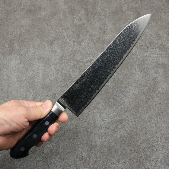 Seisuke Kagami2 AUS10 Mirrored Finish Damascus Gyuto  210mm Black Pakka wood Handle - Japanny - Best Japanese Knife
