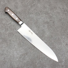  Seisuke Kagami2 AUS10 Mirrored Finish Damascus Gyuto  210mm Brown Pakka wood Handle - Japanny - Best Japanese Knife
