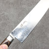 Seisuke Kagami2 AUS10 Mirrored Finish Damascus Gyuto  210mm Brown Pakka wood Handle - Japanny - Best Japanese Knife