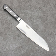  Seisuke Kagami2 AUS10 Mirrored Finish Damascus Santoku  180mm Black Pakka wood Handle - Japanny - Best Japanese Knife