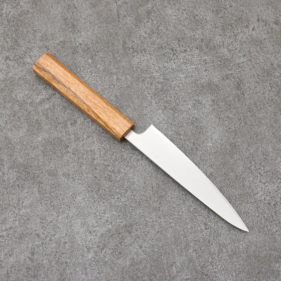 Seisuke Silver Steel No.3 Migaki Polish Finish Petty-Utility  135mm White Oak Handle - Japanny - Best Japanese Knife