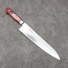  Seisuke Kagami2 AUS10 Mirrored Finish Damascus Gyuto  240mm Red Pakka wood Handle - Japanny - Best Japanese Knife