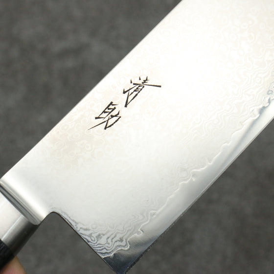 Seisuke VG10 33 Layer Mirrored Finish Damascus Nakiri  165mm Black Pakka wood Handle - Japanny - Best Japanese Knife