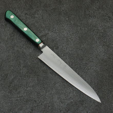  Sakai Kikumori Blue Steel No.1 Petty-Utility  150mm Green Pakka wood Handle - Japanny - Best Japanese Knife