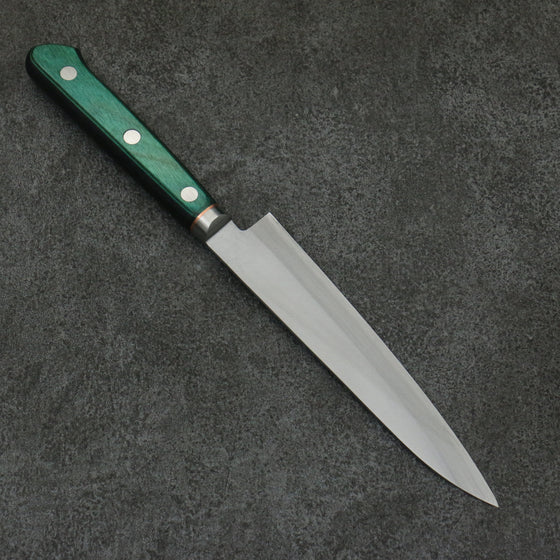 Sakai Kikumori Blue Steel No.1 Petty-Utility  150mm Green Pakka wood Handle - Japanny - Best Japanese Knife