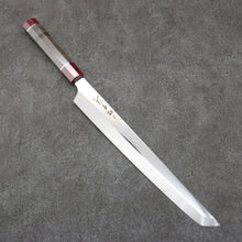  Sakai Takayuki Ginryu Honyaki Swedish Steel Mirrored Finish Sakimaru Yanagiba  300mm Stabilized wood Handle with Sheath - Japanny - Best Japanese Knife