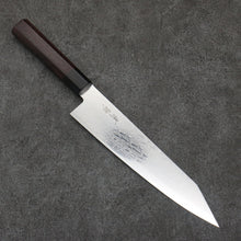  Seisuke AUS10 Mirror Crossed Kiritsuke Gyuto  210mm Shitan (ferrule: Black Pakka wood) Handle - Japanny - Best Japanese Knife
