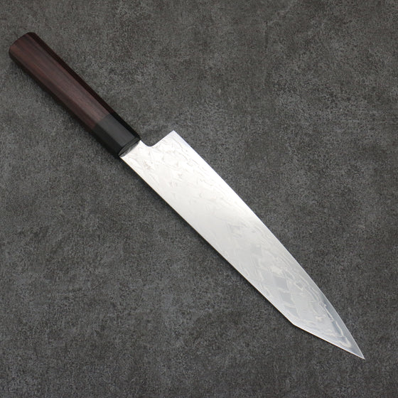 Seisuke AUS10 Mirror Crossed Kiritsuke Gyuto  210mm Shitan (ferrule: Black Pakka wood) Handle - Japanny - Best Japanese Knife