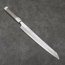  Sakai Takayuki Chef Series Hien Silver Steel No.3 Kiritsuke Yanagiba  300mm Stabilized wood (White Ferrule and End Cap) Handle with Sheath - Japanny - Best Japanese Knife