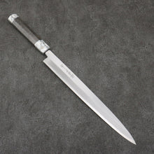  Sakai Takayuki Chef Series Silver Steel No.3 Yanagiba  300mm Stabilized wood (White Ferrule and End Cap) Handle with Sheath - Japanny - Best Japanese Knife