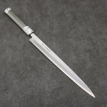  Sakai Takayuki Chef Series Silver Steel No.3 Fuguhiki  300mm Stabilized wood (White Ferrule and End Cap) Handle with Sheath - Japanny - Best Japanese Knife