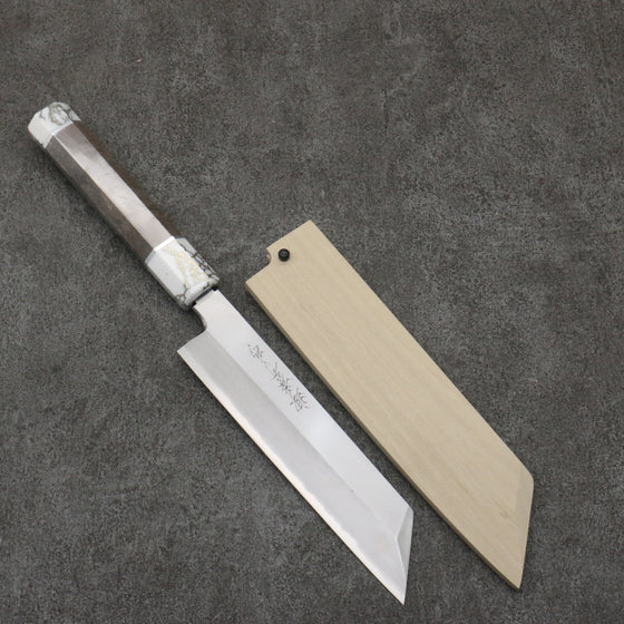Sakai Takayuki Chef Series Silver Steel No.3 Mukimono  180mm Stabilized wood (White Ferrule and End Cap) Handle with Sheath - Japanny - Best Japanese Knife
