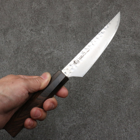 Sakai Takayuki VG10 33 Layer Damascus Steak  120mm Ebony(6 sided teardrop) Handle - Japanny - Best Japanese Knife