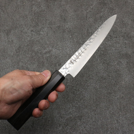 Sakai Takayuki VG10 33 Layer Damascus Petty-Utility  150mm Ebony(6 sided teardrop) Handle - Japanny - Best Japanese Knife